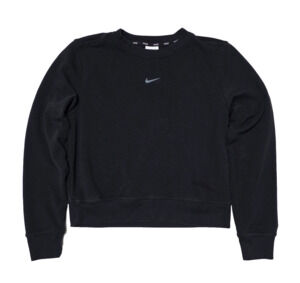 Nike Women's Dri-FIT Mini Center Swoosh Crewneck Sweatshirt Black Size XS